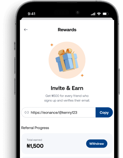 Invite and earn phone mockup